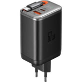 Mcdodo Ch 4100 Super Fast Wall Charger 2in1 Usb C & Usb A Gan 67w 3a, Display + Retraable Cable 65 Cm 60w Black - CompuMe